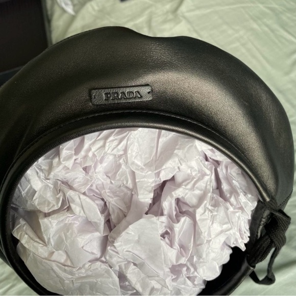 Prada Napa Leather Unisex Beret - Picture 2 of 4